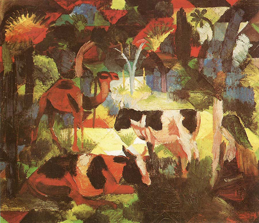 Landscape with Cows and Camel